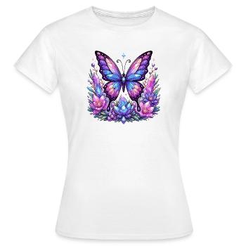 Fleurs de papillon en cristal - T-shirt Femme - blanc - Devant - AI Model Female 172 dark (172cm)