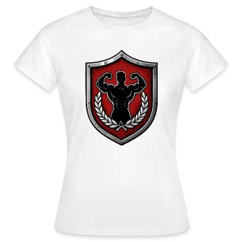 Power Shield Muscle Power Emblem - Women's T-Shirt - white - Front - AI Model Female 172 dark (172cm)