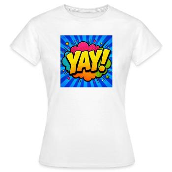 Energetic Comic Lettering – Pop Art Design - Women's T-Shirt - white - Front - AI Model Female 172 dark (172cm)