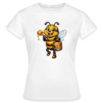 abeille heureuse - T-shirt Femme - blanc - Devant - AI Model Female 172 dark (172cm)