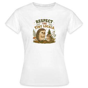 Respect The Tiny Locals Hedgehog Retro - Women's T-Shirt - white - Front - AI Model Female 172 dark (172cm)