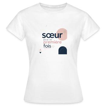 Soeur pour la première fois - T-shirt Femme - blanc - Devant - AI Model Female 172 dark (172cm)