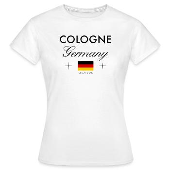 Cologne, Allemagne, coordonnée Souvenir de voyage - T-shirt Femme - blanc - Devant - AI Model Female 172 dark (172cm)