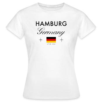 Hambourg, Allemagne, coordonne le souvenir de voyage - T-shirt Femme - blanc - Devant - AI Model Female 172 dark (172cm)