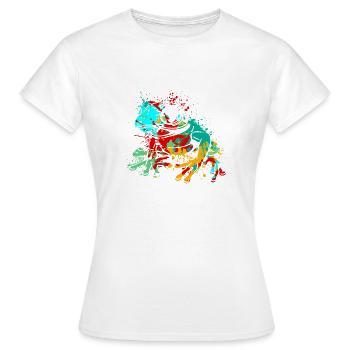 Frog Splash Art - T-shirt Femme - blanc - Devant - AI Model Female 172 dark (172cm)