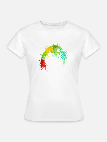 Flamingo Splash Art - Frauen T-Shirt - Weiß