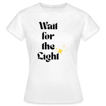 Attendez la lumière Typographie rétro scintille - T-shirt Femme - blanc - Devant - AI Model Female 172 dark (172cm)
