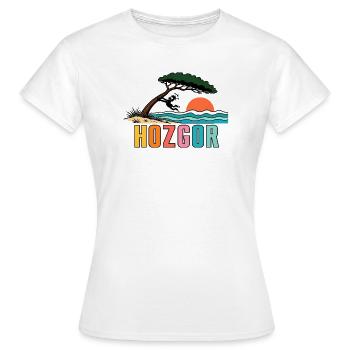 HOZGOR Océan Pin des Landes Rétro - T-shirt Femme - blanc - Devant - AI Model Female 172 dark (172cm)