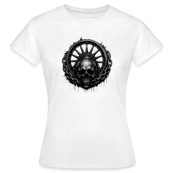 Motif sombre frappant avec crâne, chaîne solide - T-shirt Femme - blanc - Devant - AI Model Female 172 dark (172cm)