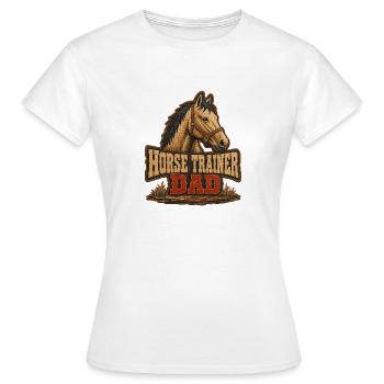 Horse Trainer Dad, Rugged Barn Equestrian Father's - Women's T-Shirt - white - Front - AI Model Female 172 dark (172cm)