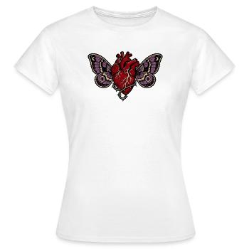 Anatomical Heart Gothic Moth Art - Women's T-Shirt - white - Front - AI Model Female 172 dark (172cm)
