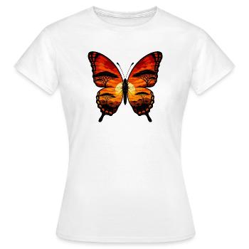 Sunset butterfly in the savannah light - Women's T-Shirt - white - Front - AI Model Female 172 dark (172cm)
