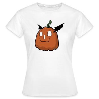 Visage de citrouille heureux - T-shirt Femme - blanc - Devant - AI Model Female 172 dark (172cm)