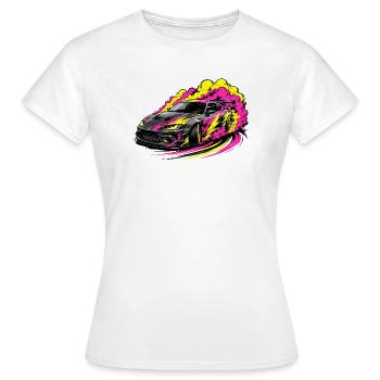 Drift Car Neonflare - Women's T-Shirt - white - Front - AI Model Female 172 dark (172cm)