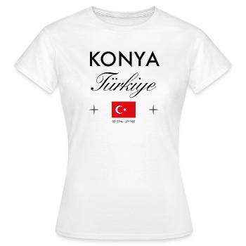Konya Turkey Coordinates Travel Souvenir - Women's T-Shirt - white - Front - AI Model Female 172 dark (172cm)