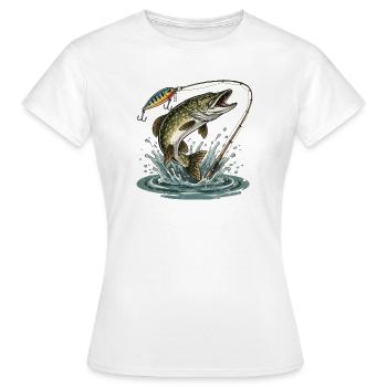 FISHING. WAIT. CATCH. - Women's T-Shirt - white - Front - AI Model Female 172 dark (172cm)