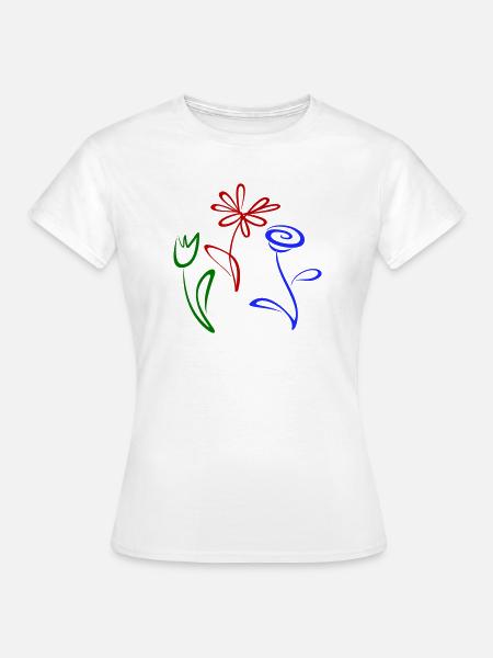 drei Blumen - Frauen T-Shirt - Weiß