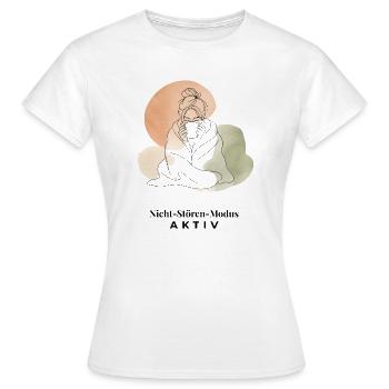 Nicht-Stören-Modus Aktiv – Minimalist Line Art - Frauen T-Shirt - Weiß - Vorne - AI Model Female 172 dark (172cm)