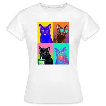 Cats Bombay Cat - T-shirt Femme - blanc - Devant - AI Model Female 172 dark (172cm)