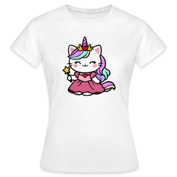 Chat Licorne Princesse - T-shirt Femme - blanc - Devant - AI Model Female 172 dark (172cm)
