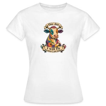 One day I will fly because I am insane - Women's T-Shirt - white - Front - AI Model Female 172 dark (172cm)