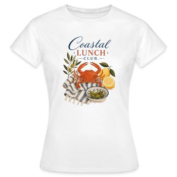 Club du Déjeuner Côtier Crabe Méditerranéen - T-shirt Femme - blanc - Devant - AI Model Female 172 dark (172cm)