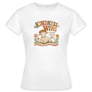 La gentillesse gagne Lamb Vegan Retro - T-shirt Femme - blanc - Devant - AI Model Female 172 dark (172cm)