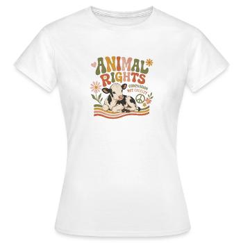 Animal Rights Calf Vegan Retro - Women's T-Shirt - white - Front - AI Model Female 172 dark (172cm)
