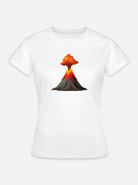 Ausbrechender Vulkan - Frauen T-Shirt - Weiß
