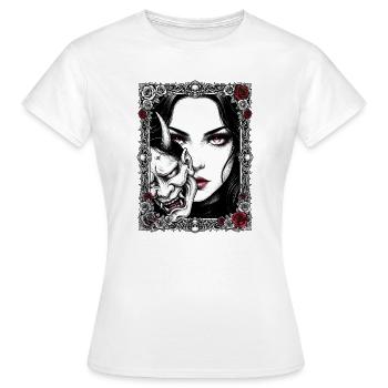 Portrait au masque gothique - T-shirt Femme - blanc - Devant - AI Model Female 172 dark (172cm)