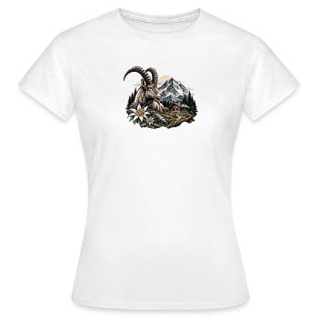 Pont sommital dans la forêt alpine - T-shirt Femme - blanc - Devant - AI Model Female 172 dark (172cm)
