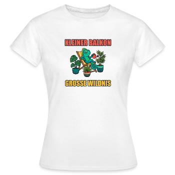 Kleiner Balkon, große Wildnis - Frauen T-Shirt - Weiß - Vorne - AI Model Female 172 dark (172cm)