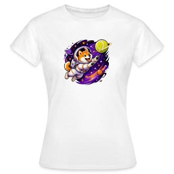 Astronaut dog in colorful space - Women's T-Shirt - white - Front - AI Model Female 172 dark (172cm)