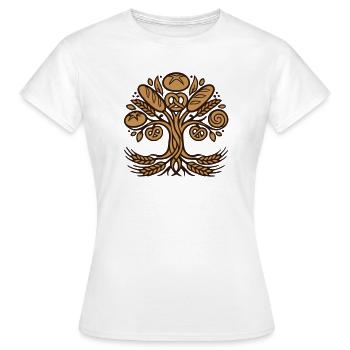 Tree of Life Pretzel Bread Logo - Women's T-Shirt - white - Front - AI Model Female 172 dark (172cm)