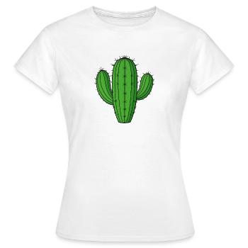 Cactus vert en colonne – plante douce du désert - T-shirt Femme - blanc - Devant - AI Model Female 172 dark (172cm)