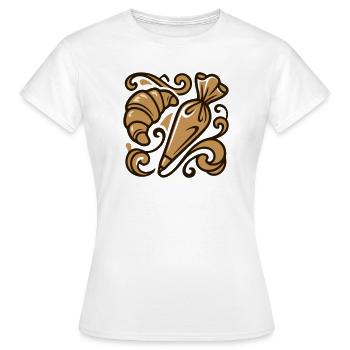 Croissant Piping Bag Icon - Women's T-Shirt - white - Front - AI Model Female 172 dark (172cm)