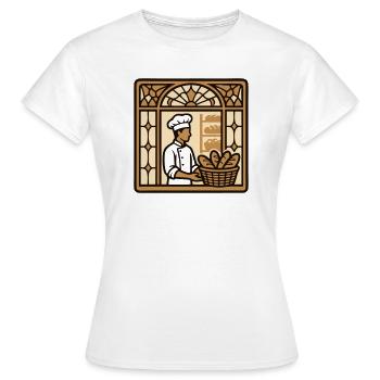 Baeckerei Shop Window Logo - Women's T-Shirt - white - Front - AI Model Female 172 dark (172cm)