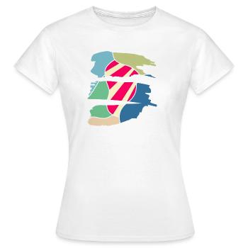 Design rétro moderne en couleurs - T-shirt Femme - blanc - Devant - AI Model Female 172 dark (172cm)