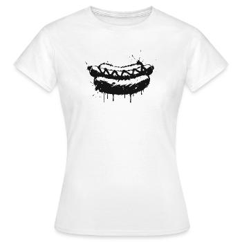 Hot Dog Street Art Black - Women's T-Shirt - white - Front - AI Model Female 172 dark (172cm)