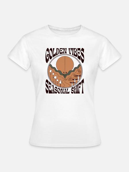 Golden Vibrations Sunset - Frauen T-Shirt - Weiß