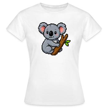 Pixel koala on a branch – retro forest motif - Women's T-Shirt - white - Front - AI Model Female 172 dark (172cm)