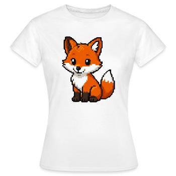 Retro Pixel Fox Cuddly Fox - Women's T-Shirt - white - Front - AI Model Female 172 dark (172cm)