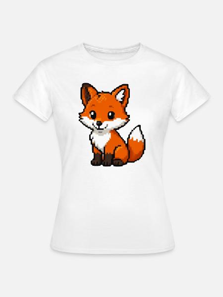 Retro Pixelfuchs Knuddelfuchs - Frauen T-Shirt - Weiß