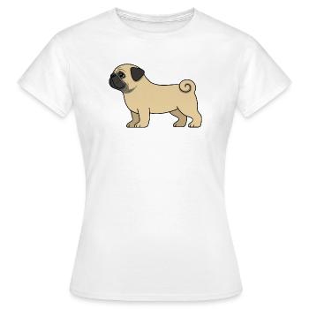 Dessin de dessin animé de carlin - T-shirt Femme - blanc - Devant - AI Model Female 172 dark (172cm)