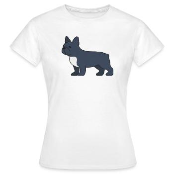 Blue French Bulldog Silhouette - Women's T-Shirt - white - Front - AI Model Female 172 dark (172cm)
