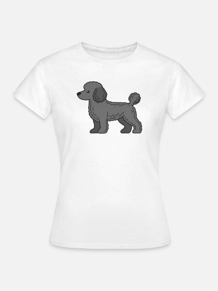 Pudel Silhouette Grau - Frauen T-Shirt - Weiß