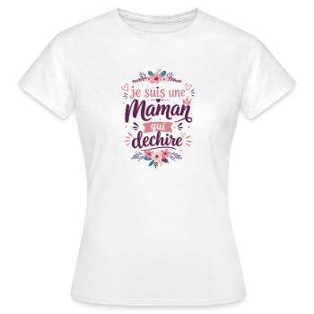 Maman Qui Déchire - Fière Et Formidable - T-shirt Femme - blanc - Devant - AI Model Female 172 dark (172cm)