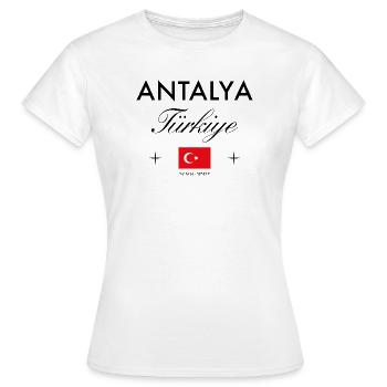 Coordonnées d’Antalya Turquie Souvenir de voyage - T-shirt Femme - blanc - Devant - AI Model Female 172 dark (172cm)