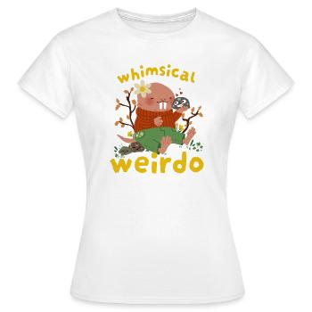 Mule nue et fantaisiste et étrange - T-shirt Femme - blanc - Devant - AI Model Female 172 dark (172cm)
