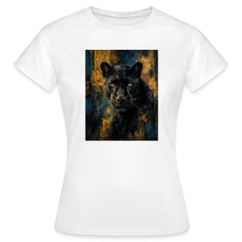 Panthère noire dorée - Women's T-Shirt - white - Front - AI Model Female 172 dark (172cm)